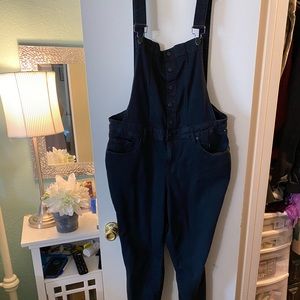 Black jean overalls